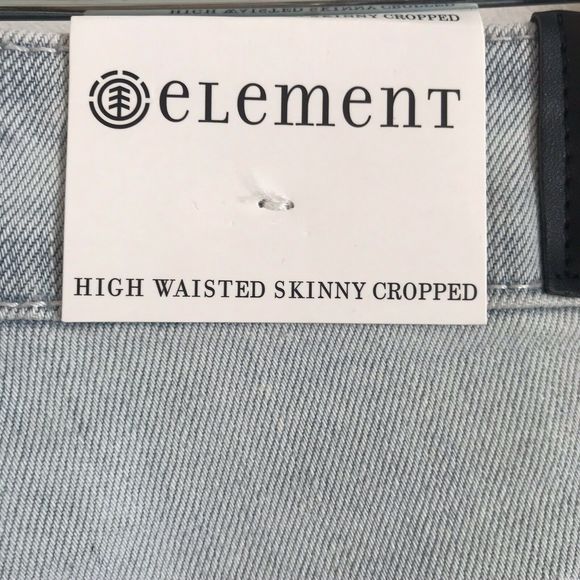 Element High Waist Skinny Cropped Jeans w/Raw Hem - Picture 6 of 13